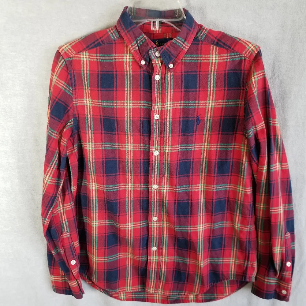 Ralph‎ Lauren Shirt Boys L (14-16) Multicolored Long Sleeve Button Down Kids